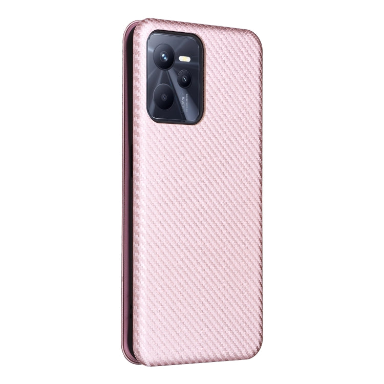 Carbon Fiber Texture Magnetic Flip Leather Phone Case, For OPPO Realme C35, For OPPO Realme GT2 Pro