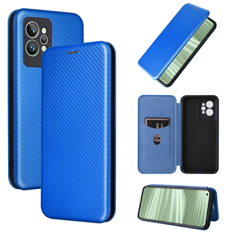 Carbon Fiber Texture Magnetic Flip Leather Phone Case, For OPPO Realme C35, For OPPO Realme GT2 Pro