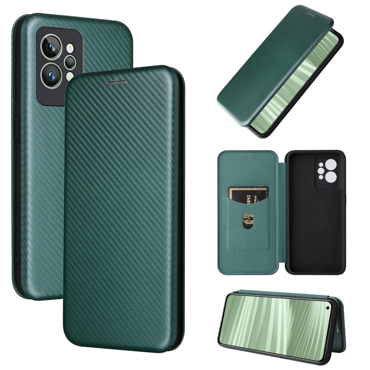 Carbon Fiber Texture Magnetic Flip Leather Phone Case, For OPPO Realme C35, For OPPO Realme GT2 Pro