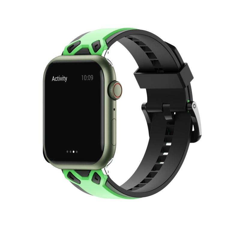 Two-Color Silicone Watchband For Apple Watch Series, 7 41mm / 6&amp;SE&amp;5&amp;4 40mm / 3&amp;2&amp;1 38mm, 7 45mm / 6&amp;SE&amp;5&amp;4 44mm / 3&amp;2&amp;1 42mm