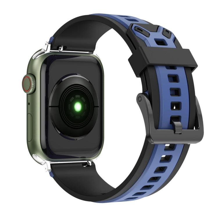 Two-Color Silicone Watchband For Apple Watch Series, 7 41mm / 6&SE&5&4 40mm / 3&2&1 38mm, 7 45mm / 6&SE&5&4 44mm / 3&2&1 42mm