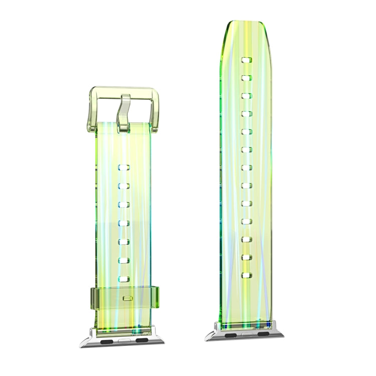 Aurora Transparent Silicone Watchband For Apple Watch Series, 7 41mm / 6&amp;SE&amp;5&amp;4 40mm / 3&amp;2&amp;1 38mm, 7 45mm / 6&amp;SE&amp;5&amp;4 44mm / 3&amp;2&amp;1 42mm