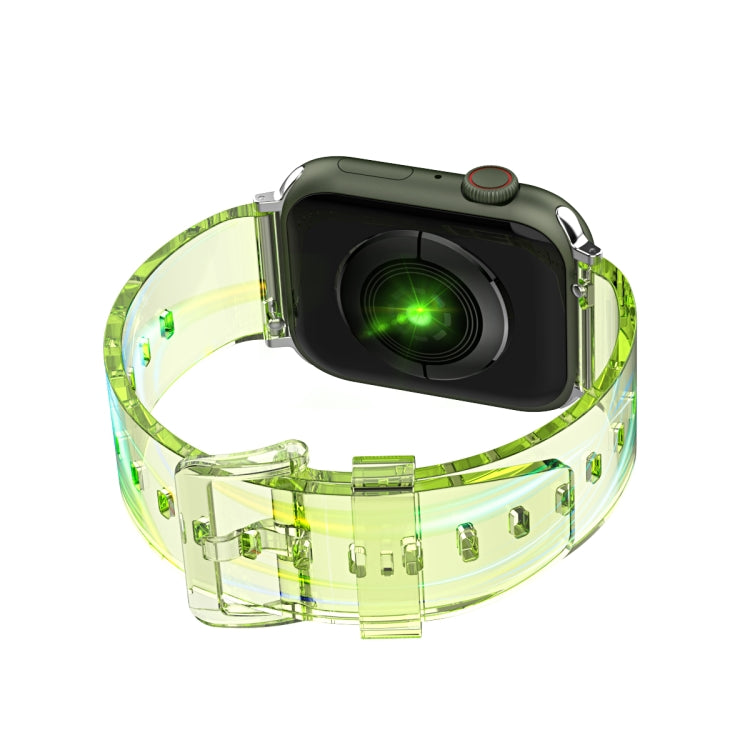 Aurora Transparent Silicone Watchband For Apple Watch Series, 7 41mm / 6&amp;SE&amp;5&amp;4 40mm / 3&amp;2&amp;1 38mm, 7 45mm / 6&amp;SE&amp;5&amp;4 44mm / 3&amp;2&amp;1 42mm