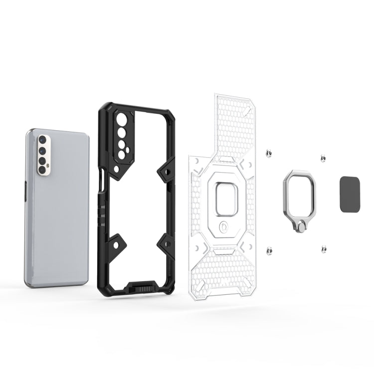 Space PC+TPU Shockproof Phone Case with Ring Holder, For OPPO Realme 7, For vivo Y21