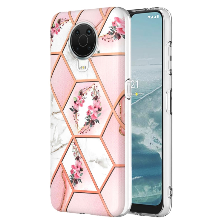 Electroplating Splicing Marble Flower Pattern TPU Shockproof Phone Case, For Nokia G10 / G20, For Nokia G21 / G11, For OPPO Realme 9 Pro+ 5G, For OPPO Realme 9 Pro 5G, For OPPO Realme 9i / A36/A96 4G, For Samsung Galaxy A13 4G