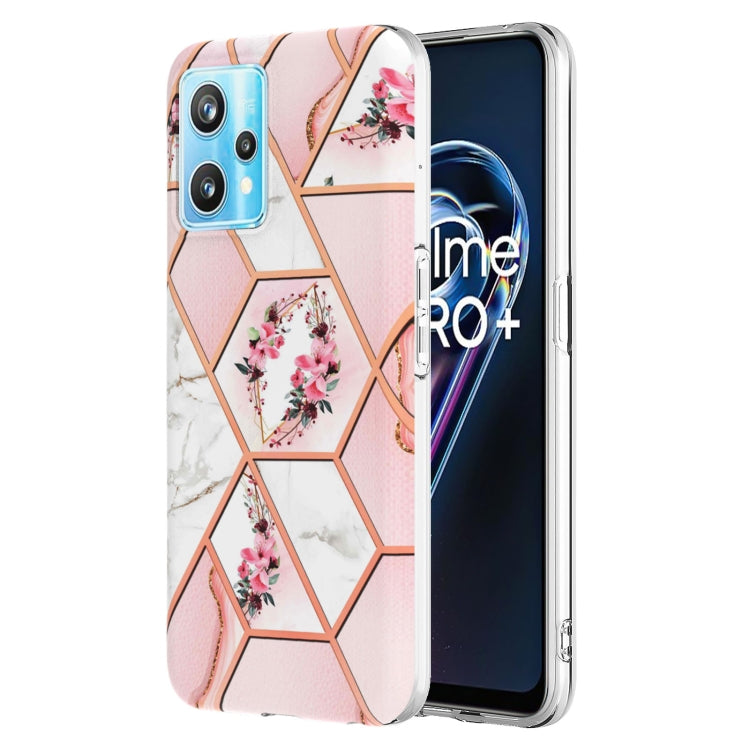 Electroplating Splicing Marble Flower Pattern TPU Shockproof Phone Case, For Nokia G10 / G20, For Nokia G21 / G11, For OPPO Realme 9 Pro+ 5G, For OPPO Realme 9 Pro 5G, For OPPO Realme 9i / A36/A96 4G, For Samsung Galaxy A13 4G