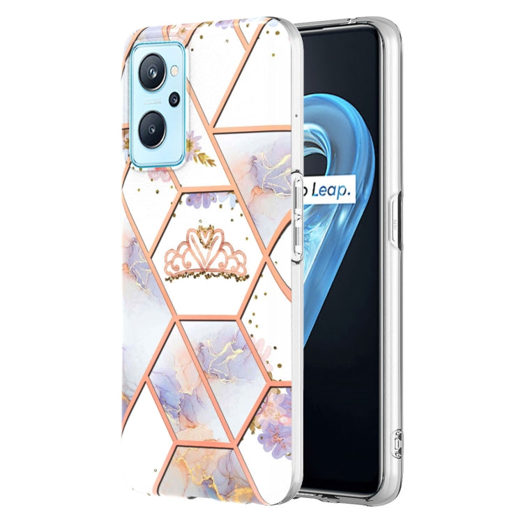 Electroplating Splicing Marble Flower Pattern TPU Shockproof Phone Case