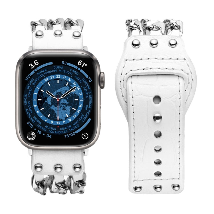 Genuine Leather Male Style Watchband For Apple Watch Series, 7 41mm / 6&amp;SE&amp;5&amp;4 40mm / 3&amp;2&amp;1 38mm, 7 45mm / 6&amp;SE&amp;5&amp;4 44mm / 3&amp;2&amp;1 42mm