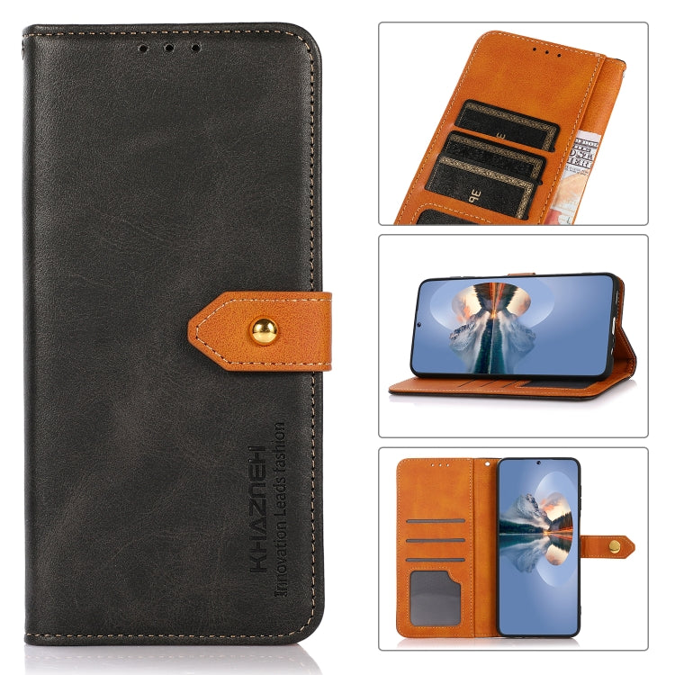 KHAZNEH Dual-color Cowhide Texture Leather Phone Case, For Sony Xperia 1 IV, For vivo Y75 5G Foreign/T1 5G Foreign