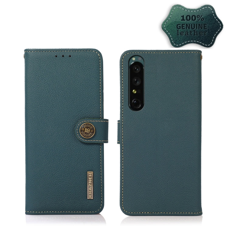 KHAZNEH Custer Genuine Leather RFID Phone Case, For vivo Y75 5G, For Sony Xperia 1 IV