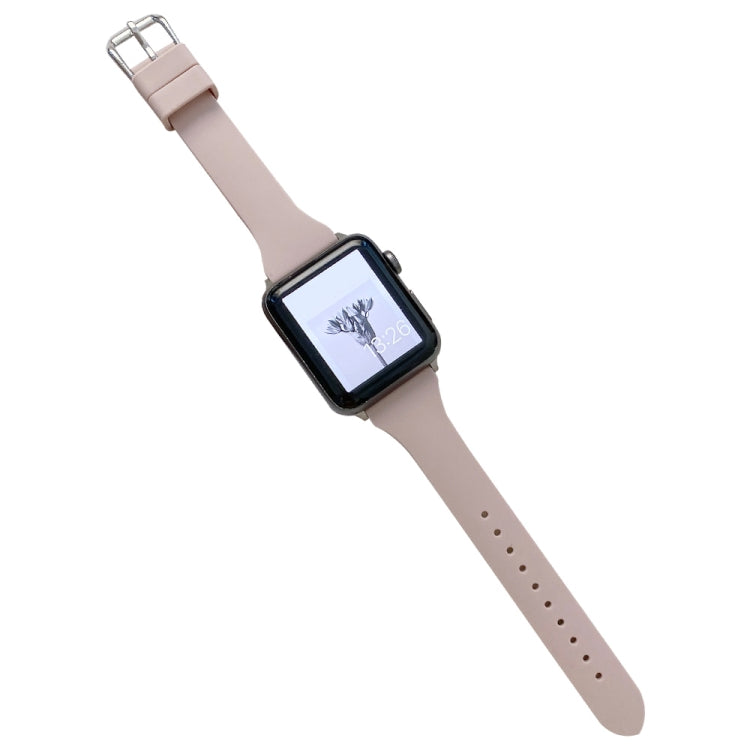 Small Waist Silicone Watchband For Apple Watch Series, 7 41mm / 6&amp;SE&amp;5&amp;4 40mm / 3&amp;2&amp;1 38mm, 7 45mm / 6&amp;SE&amp;5&amp;4 44mm / 3&amp;2&amp;1 42mm