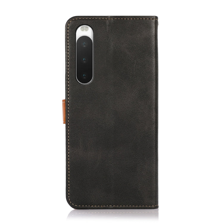 KHAZNEH Dual-color Cowhide Texture Flip Leather Phone Case, For Sony Xperia 10 IV/10 IIII, For Xiaomi Redmi Note 11E/Redmi 10 5G