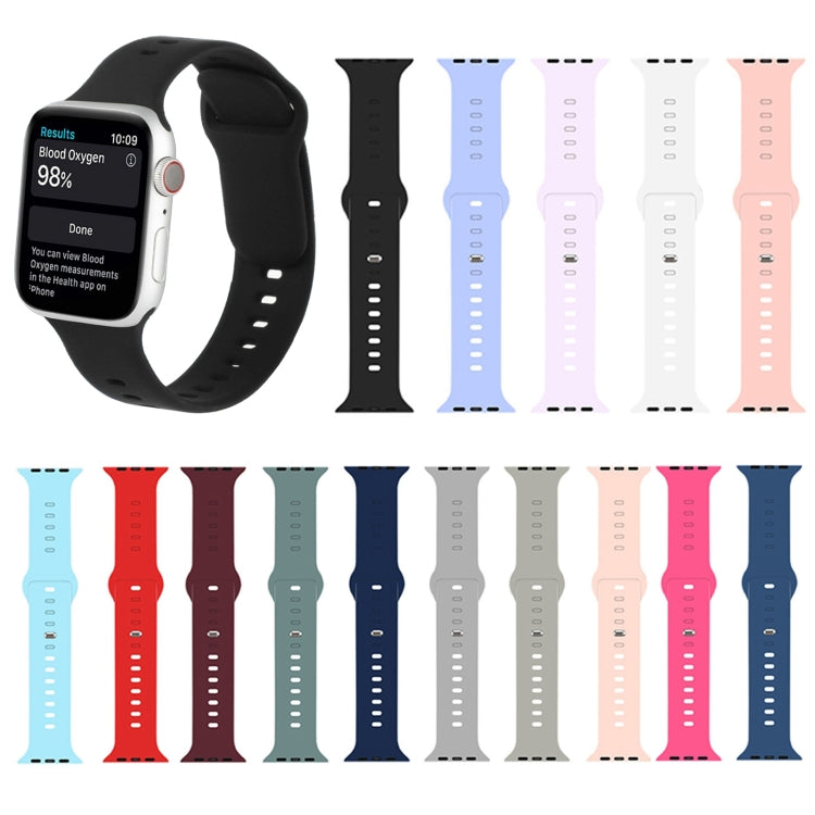 Liquid Silicone Watchband For Apple Watch Series, 7 41mm / 6&SE&5&4 40mm / 3&2&1 38mm, 7 45mm / 6&SE&5&4 44mm / 3&2&1 42mm