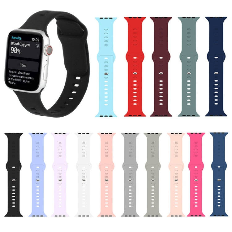 Liquid Silicone Watchband For Apple Watch Series, 7 41mm / 6&amp;SE&amp;5&amp;4 40mm / 3&amp;2&amp;1 38mm, 7 45mm / 6&amp;SE&amp;5&amp;4 44mm / 3&amp;2&amp;1 42mm