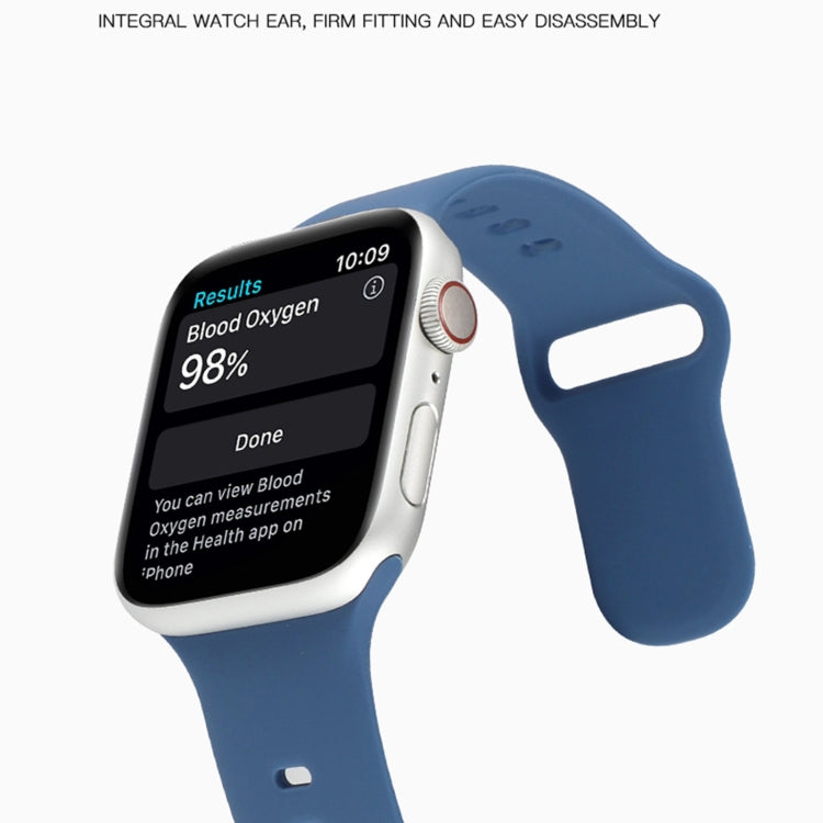 Liquid Silicone Watchband For Apple Watch Series, 7 41mm / 6&amp;SE&amp;5&amp;4 40mm / 3&amp;2&amp;1 38mm, 7 45mm / 6&amp;SE&amp;5&amp;4 44mm / 3&amp;2&amp;1 42mm