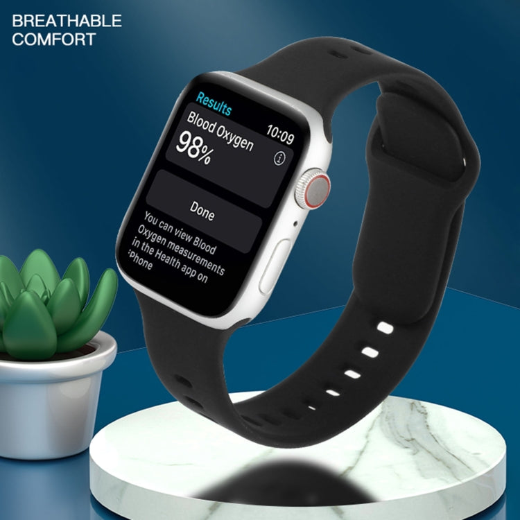 Liquid Silicone Watchband For Apple Watch Series, 7 41mm / 6&amp;SE&amp;5&amp;4 40mm / 3&amp;2&amp;1 38mm, 7 45mm / 6&amp;SE&amp;5&amp;4 44mm / 3&amp;2&amp;1 42mm