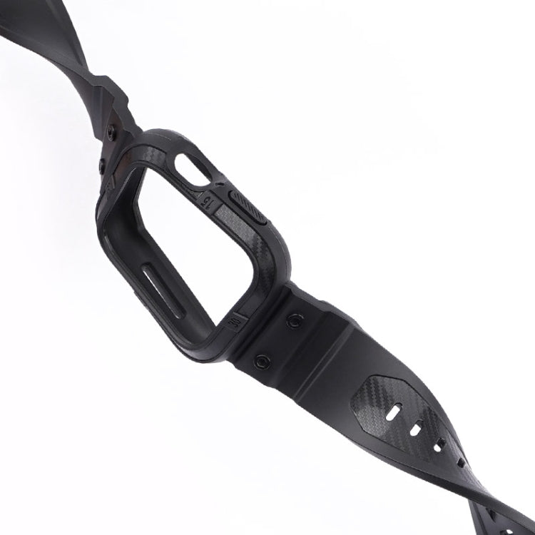 Carbon Fiber Integrated Sport Watchband For Apple Watch Series, 7 41mm / 6&amp;SE&amp;5&amp;4 40mm / 3&amp;2&amp;1 38mm, 7 45mm / 6&amp;SE&amp;5&amp;4 44mm / 3&amp;2&amp;1 42mm