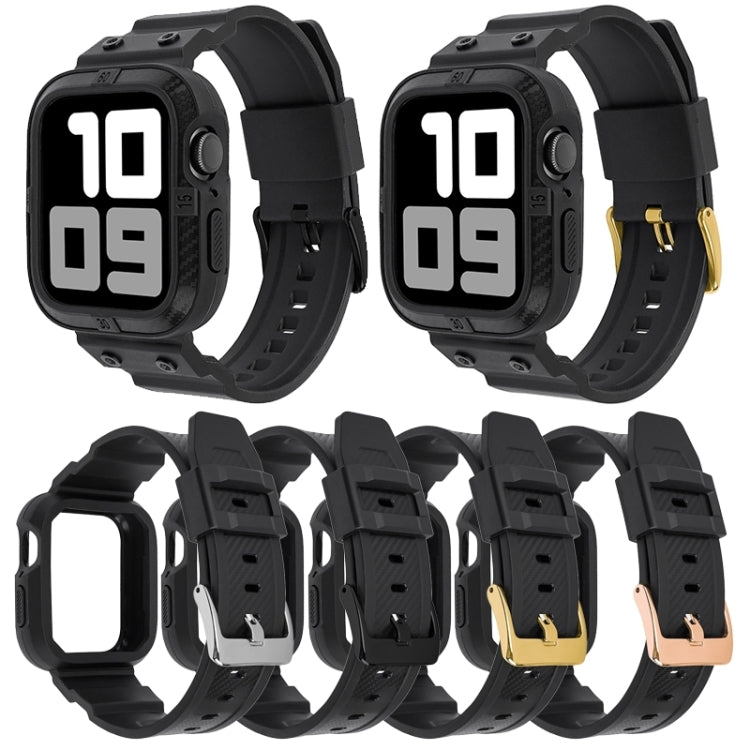 Carbon Fiber Integrated Sport Watchband For Apple Watch Series, 7 41mm / 6&amp;SE&amp;5&amp;4 40mm / 3&amp;2&amp;1 38mm, 7 45mm / 6&amp;SE&amp;5&amp;4 44mm / 3&amp;2&amp;1 42mm