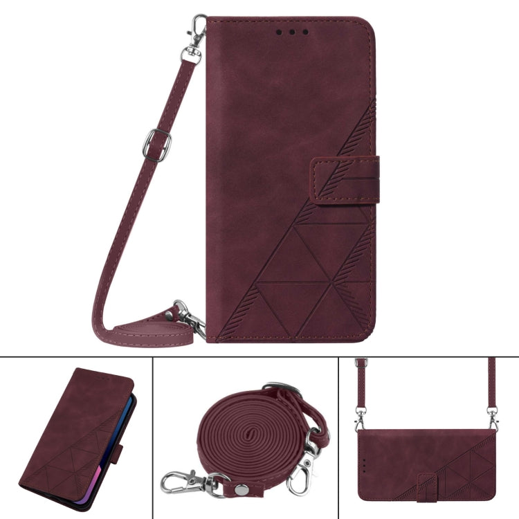 Crossbody 3D Embossed Flip Leather Phone Case, Series 1