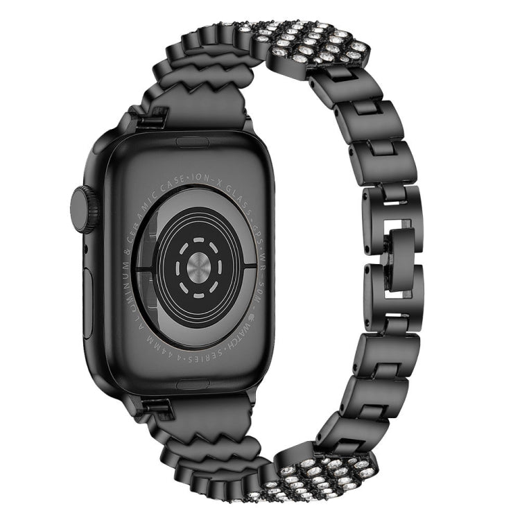 Heart Diamond Metal Watchband For Apple Watch Series, 7 41mm / 6&amp;SE&amp;5&amp;4 40mm / 3&amp;2&amp;1 38mm, 7 45mm / 6&amp;SE&amp;5&amp;4 44mm / 3&amp;2&amp;1 42mm