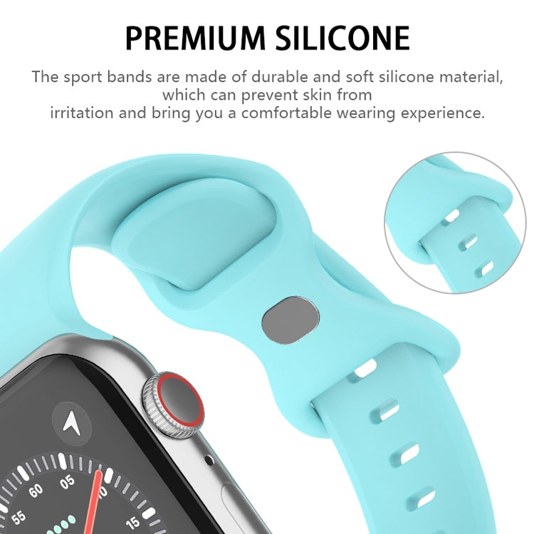 Butterfly Buckle Silicone Watchband, Size: S For Apple Watch Series, 7 41mm / 6&SE&5&4 40mm / 3&2&1 38mm