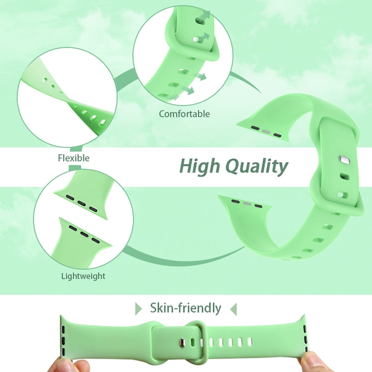 Butterfly Buckle Silicone Watchband, Size: L For Apple Watch Series, 7 41mm / 6&SE&5&4 40mm / 3&2&1 38mm