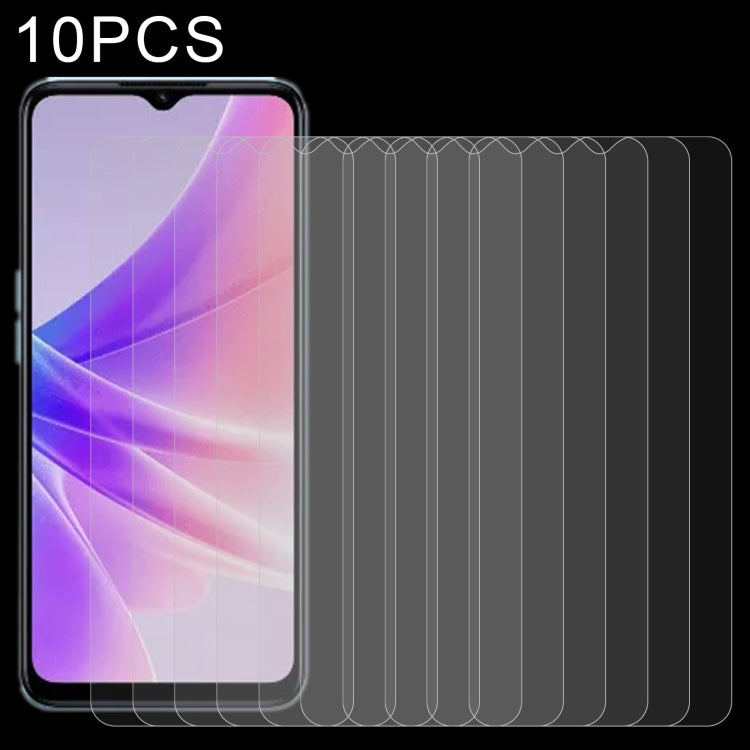 10 PCS 0.26mm 9H 2.5D Tempered Glass Film For OPPO A57 /  A57 4G / A77 / K10 5G / A57e / A57s / K10x / A17 / A77s / A17k / A58 5G / A77 4G / A58x / A56s / A78 / A1x / A18