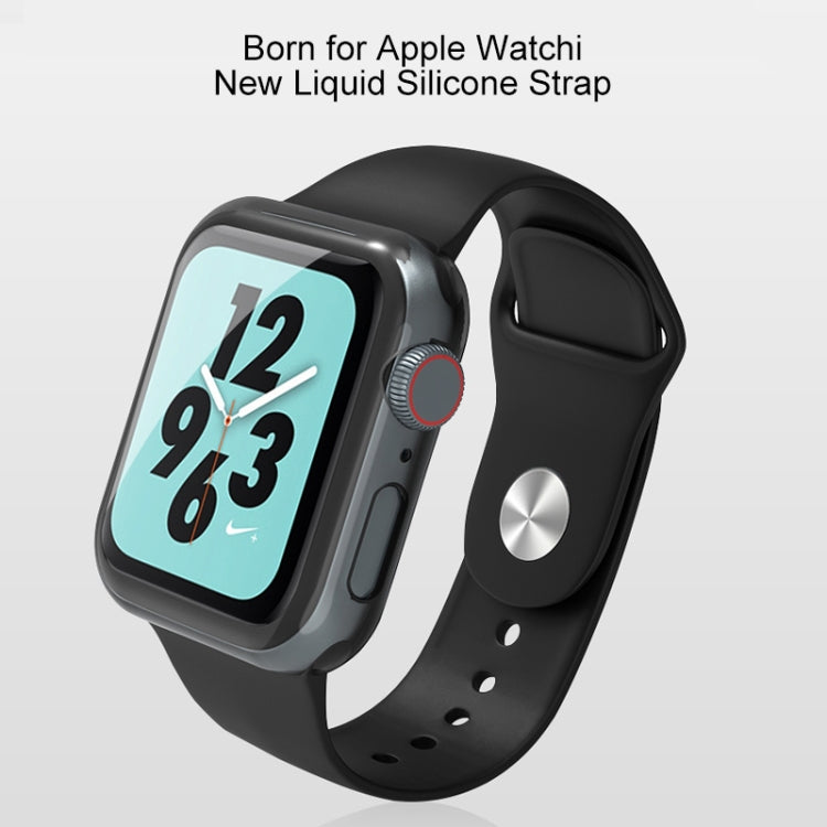 Mutural Liquid Silicone Watchband, For Apple Watch Series 7 41mm / 6 & SE & 5 & 4 40mm / 3 & 2 & 1 38mm, For Apple Watch Series 8&7 45mm / SE 2&6&SE&5&4 44mm / 3&2&1 42mm, For Apple Watch Ultra 49mm / Series 8&7 45mm / SE 2&6&SE&5&4 44mm / 3&2&1 42mm