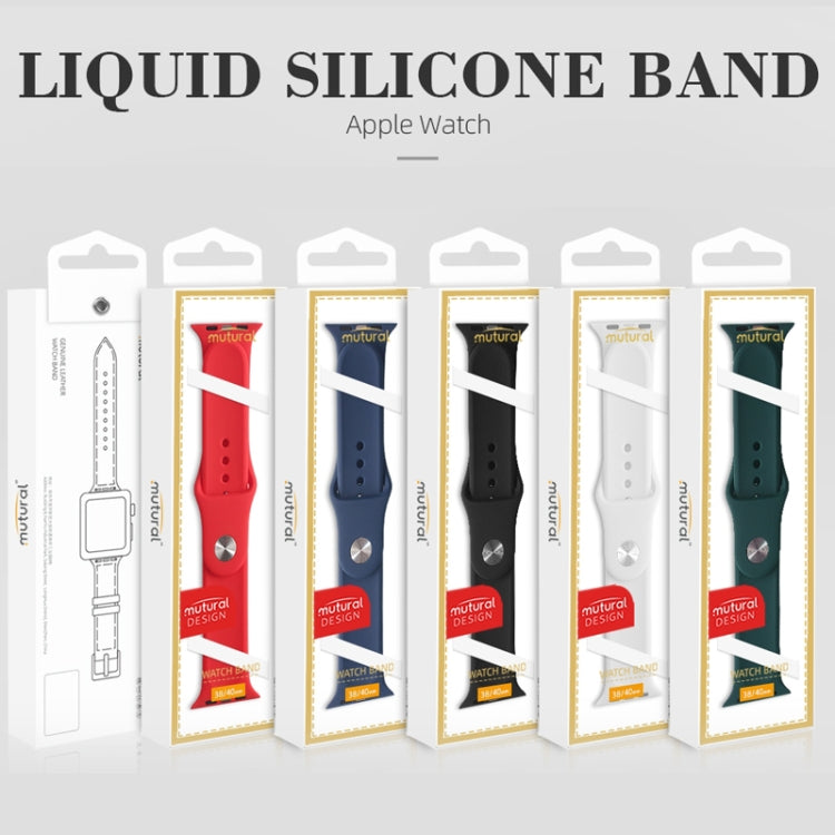 Mutural Liquid Silicone Watchband, For Apple Watch Series 7 41mm / 6 & SE & 5 & 4 40mm / 3 & 2 & 1 38mm, For Apple Watch Series 8&7 45mm / SE 2&6&SE&5&4 44mm / 3&2&1 42mm, For Apple Watch Ultra 49mm / Series 8&7 45mm / SE 2&6&SE&5&4 44mm / 3&2&1 42mm