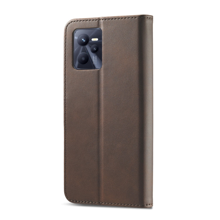 LC.IMEEKE Calf Texture Leather Phone Case, For OPPO Realme C35