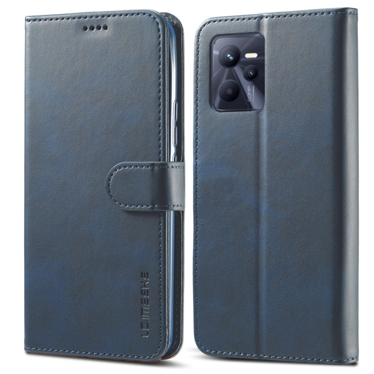 LC.IMEEKE Calf Texture Leather Phone Case, For OPPO Realme C35