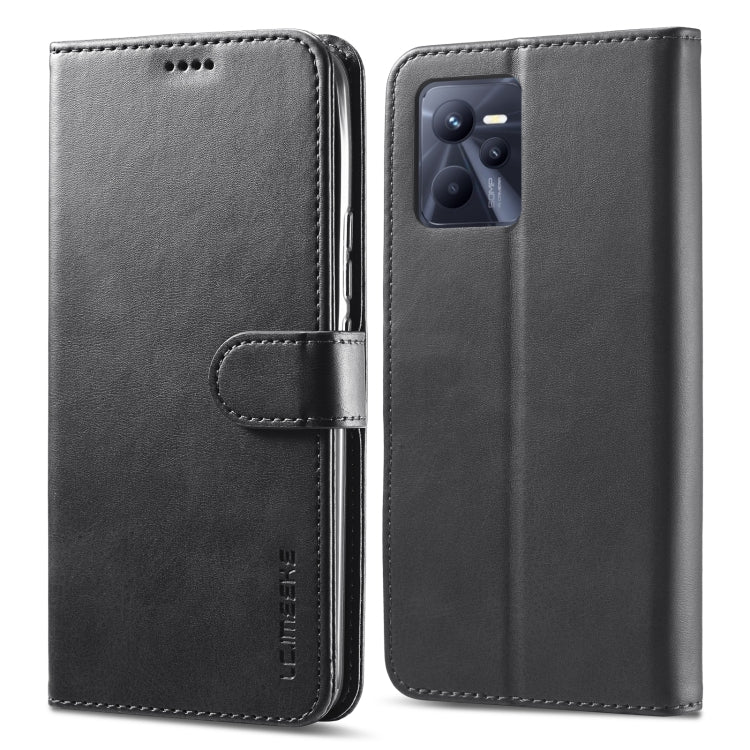 LC.IMEEKE Calf Texture Leather Phone Case, For OPPO Realme C35