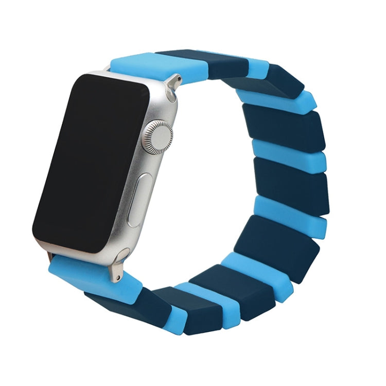 Silicone Splicing Watchband For Apple Watch Series, 7 41mm / 6&amp;SE&amp;5&amp;4 40mm / 3&amp;2&amp;1 38mm, 7 45mm / 6&amp;SE&amp;5&amp;4 44mm / 3&amp;2&amp;1 42mm