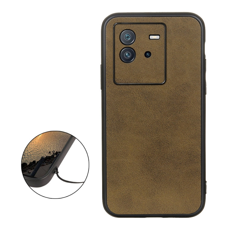Accurate Hole Two-color Calf Texture PU Phone Case