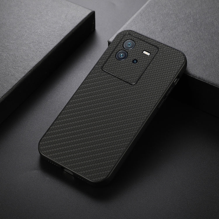 Accurate Hole Carbon Fiber Texture PU Phone Case, For vivo iQOO Neo6, For vivo X Note