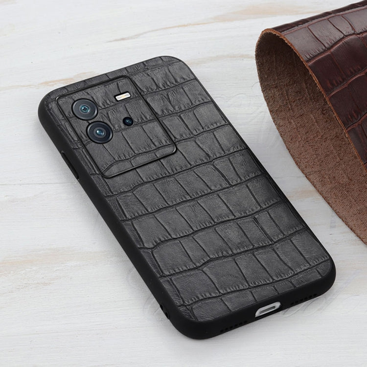 Accurate Hole Crocodile Texture Genuine Leather Phone Case, For vivo iQOO Neo6, For vivo X Note