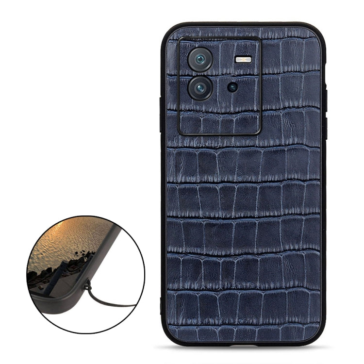 Accurate Hole Crocodile Texture Genuine Leather Phone Case, For vivo iQOO Neo6, For vivo X Note