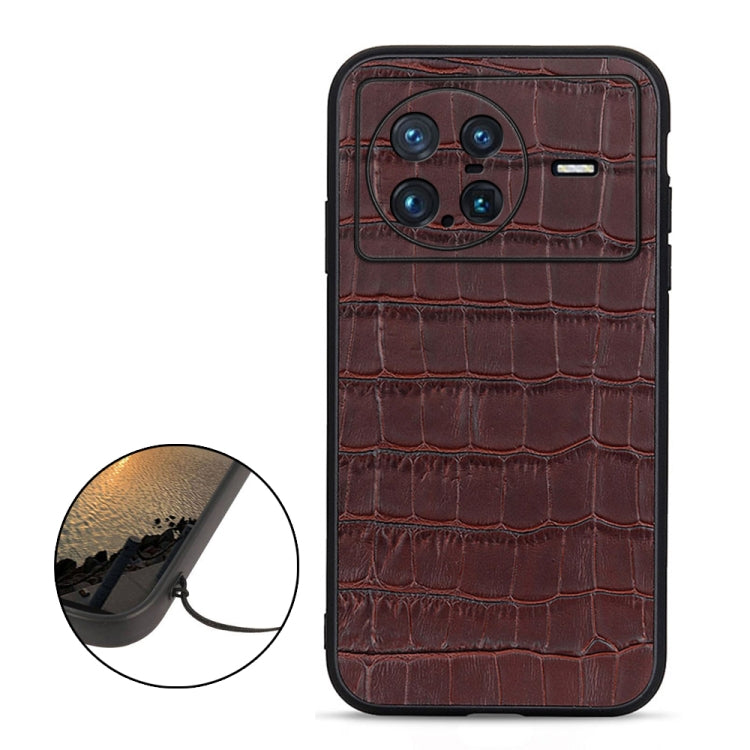 Accurate Hole Crocodile Texture Genuine Leather Phone Case, For vivo iQOO Neo6, For vivo X Note