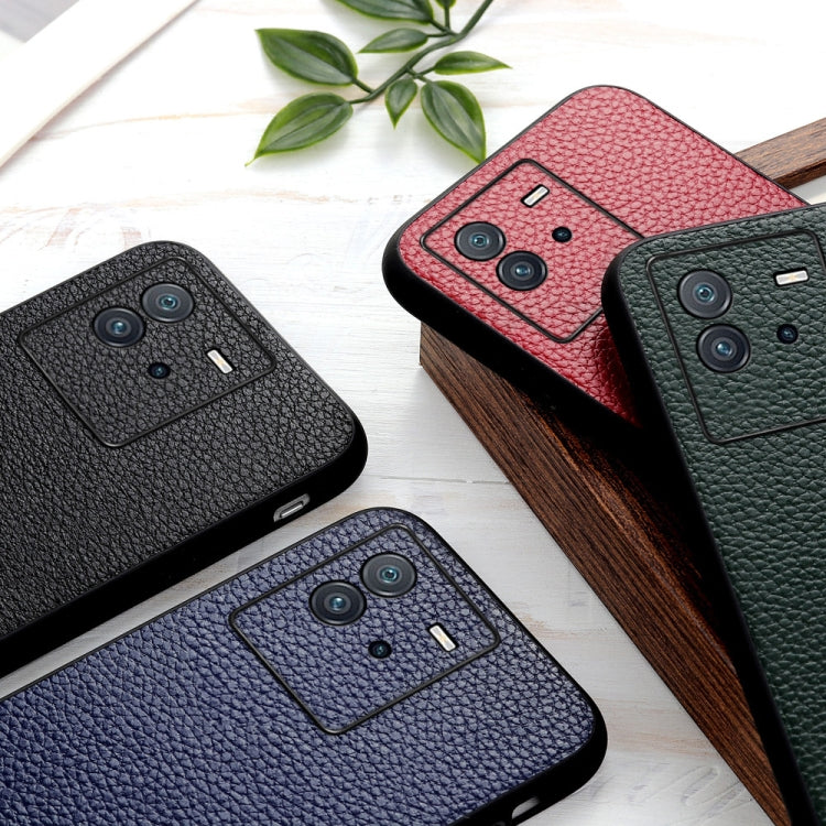 Accurate Hole Litchi Texture Genuine Leather Phone Case, For vivo iQOO Neo6, For vivo X Note