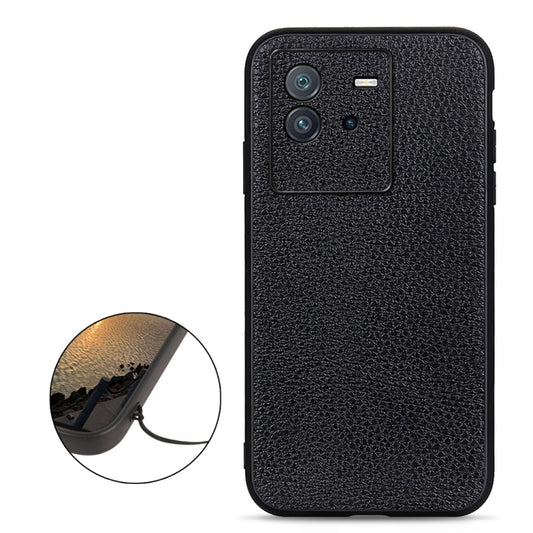 Accurate Hole Litchi Texture Genuine Leather Phone Case, For vivo iQOO Neo6, For vivo X Note