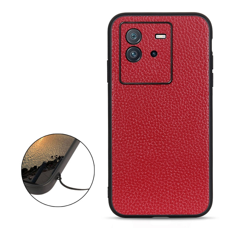 Accurate Hole Litchi Texture Genuine Leather Phone Case, For vivo iQOO Neo6, For vivo X Note