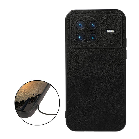 Accurate Hole Two-color Litchi Texture PU Phone Case, For vivo X Note