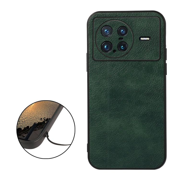 Accurate Hole Two-color Litchi Texture PU Phone Case, For vivo