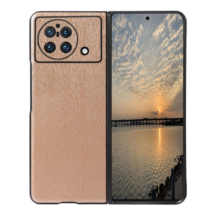 Wood Texture PU Phone Case, For vivo X Fold Precise Hole