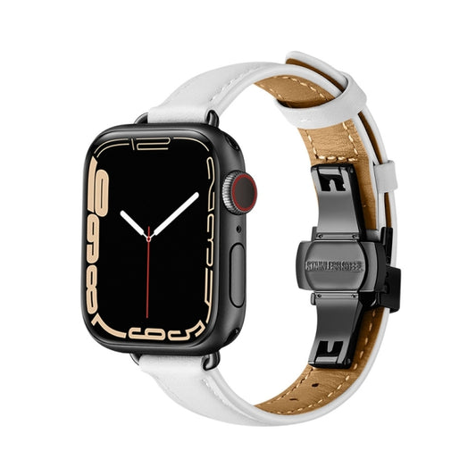 Slimming Butterfly Buckle Watchband For Apple Watch Series, 7 41mm / 6&SE&5&4 40mm / 3&2&1 38mm