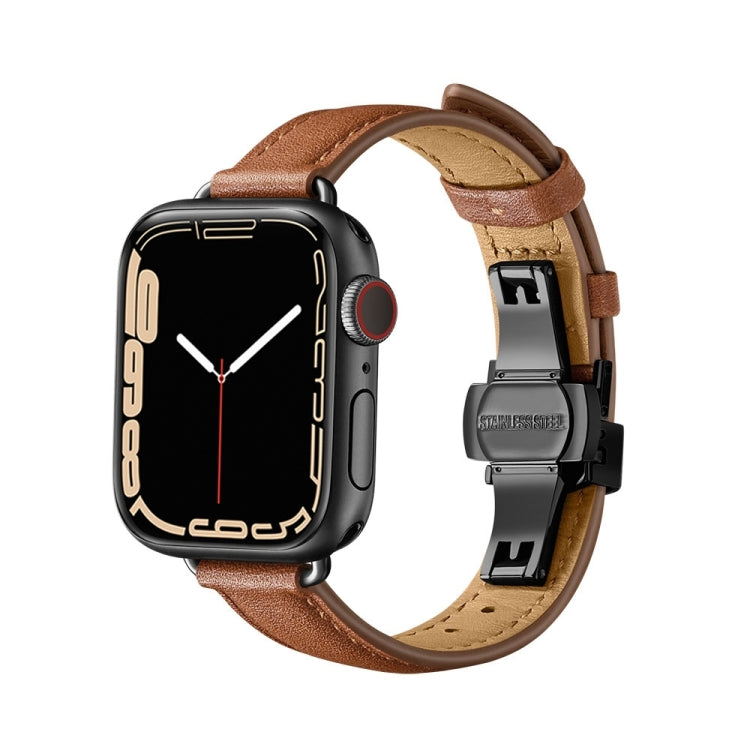 Slimming Butterfly Buckle Watchband For Apple Watch Series, 7 41mm / 6&amp;SE&amp;5&amp;4 40mm / 3&amp;2&amp;1 38mm