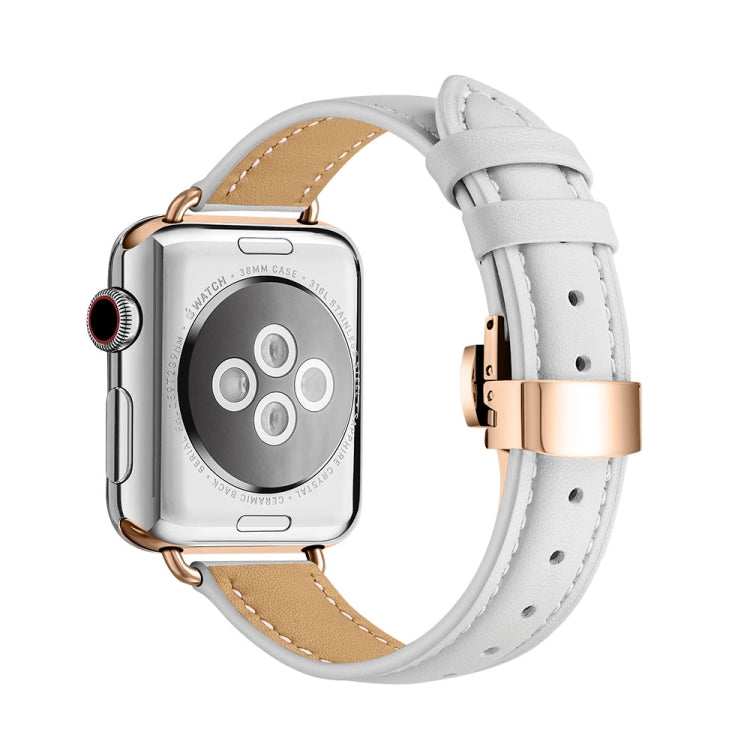 Slimming Butterfly Buckle Watchband For Apple Watch Series, 7 41mm / 6&amp;SE&amp;5&amp;4 40mm / 3&amp;2&amp;1 38mm