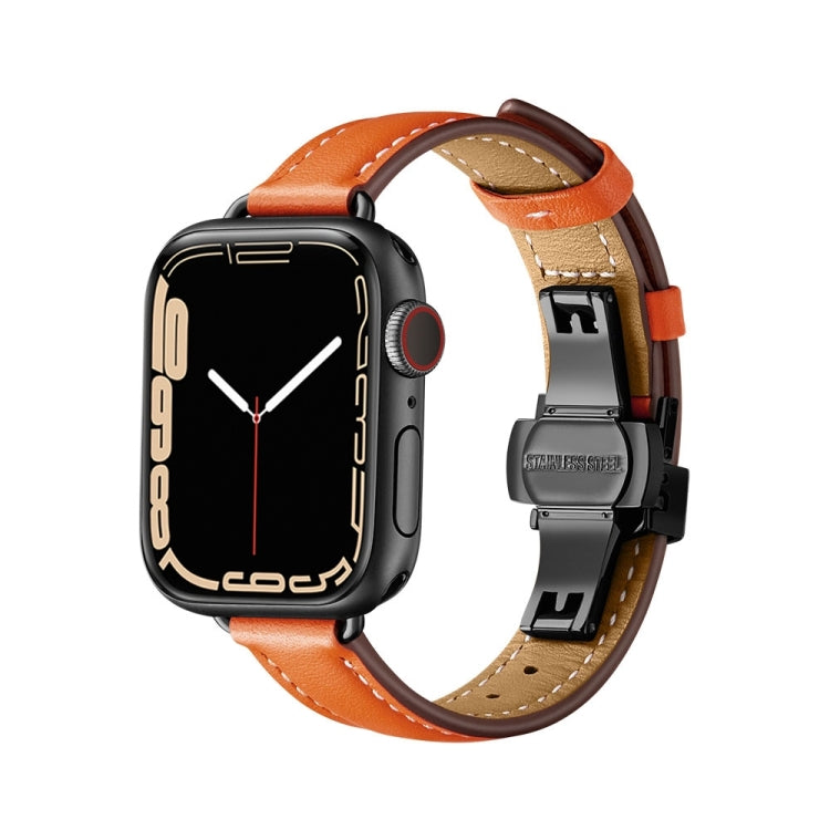 Slimming Butterfly Buckle Watchband For Apple Watch Series, 7 41mm / 6&amp;SE&amp;5&amp;4 40mm / 3&amp;2&amp;1 38mm
