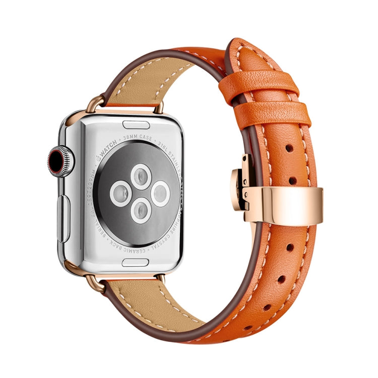 Slimming Butterfly Buckle Watchband For Apple Watch Series, 7 41mm / 6&amp;SE&amp;5&amp;4 40mm / 3&amp;2&amp;1 38mm