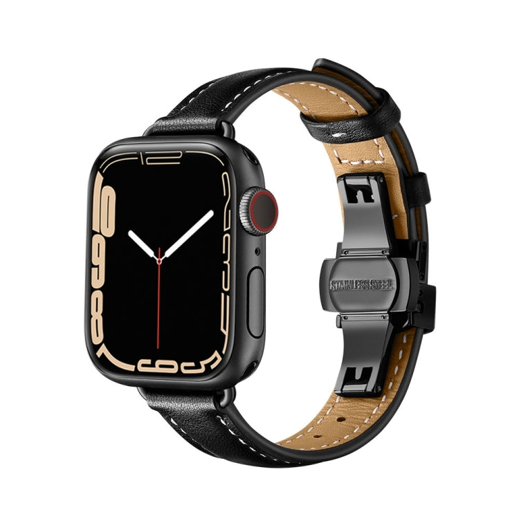 Slimming Butterfly Buckle Watchband For Apple Watch Series, 7 41mm / 6&amp;SE&amp;5&amp;4 40mm / 3&amp;2&amp;1 38mm